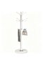 (bj18-white)Freestanding Coat Rack with Marble Base, Stainless Steel Clothes Hanger Stand with 12 Hooks, Hallway Bedroom Storage Organizer - 3
