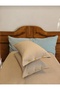 Double Washable Linen Pillowcase with Wooden Buttons and Elastic Sheet Set - 3