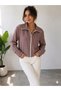 Women's Zippered Casual Jacket with Drawstring Pocket Detail - 2