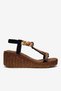 Women's Black High-Top Sandals with Scarf Detail and Stones - 2