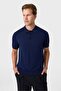 Navy Blue Regular Fit Polo Neck Knitwear T-Shirt - 5