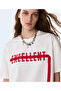 Slogan T-Shirt with Contrast Stripes