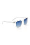 Polarized Sunglasses Clear Crystal Frame Blue Mirror Lens 51.4mm - P494BL9PV