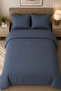 Melodi Plain Cotton Satin Double 4 Piece Duvet Cover Set