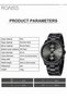 Mens Fashion Business Watch Stainless Steel Waterproof Chronograph Quartz Wristwatch - 3