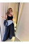 Black Asymmetrical Wide Leg Pants - 4