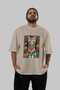 For the Love of Cats 18 Front Cat Printed Beige Oversize T-Shirt 100% Cotton Unisex Cat Lover Premium Design - 5