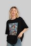 For the Sake of Cat Love 102 Front Cat Printed Black Oversize T-Shirt 100% Cotton Unisex Cat Lover Premium Design - 4