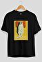For the Sake of Cat 117 Front Cat Printed Black Oversize T-Shirt 100% Cotton Unisex Cat Lover Premium Design