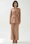 Women's Plus Size Jacket Lapel Belted Woven Suit Long Sleeve Shirt Pants Relaxed Fit Casual - 4