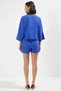 Women's Oversize Tie-Up Bat Sleeve Three-Quarter Shirt Shorts Beach Set 100% Cotton Daily Comfortable Modern - 5
