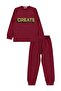 Create Printed Pajama Set for 6-9 Years Old - Burgundy - 2