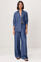 Women's Plus Size Flowy Denim Shirt and Pants Set 100% Lyocell Long Sleeve Relaxed Fit Casual - 4