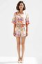Women's Plus Size Tropical Patterned Woven Beach Shirt Shorts Set %100 Cotton Oversize Daily Comfortable - 4