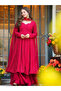 Lal Pink Faux Blooming Georgette Anarkali Sharara Set - HRT7048 | Pink - 2