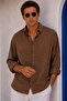 Men's Muslin Fabric Long Sleeve Coffee Shirt Relaxed Fit Ls-19848 - 3