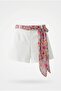 Women's Shorts with Scarf Detail Srt02014 Ecru - 5