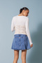Embroidered Tulle Detail Long Sleeve T-Shirt Powder - 4