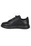 Men's Black Tonal Monogram Embossed Leather Platform Sneaker with Gun-Metal Stripes - 3