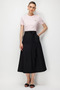 Belted Midi Length Bell Skirt