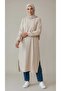 Women's Circular Neck Tunic with Elastic Sleeves and Pockets, Oval Slits