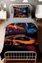 Digital Racing World Patterned Single Baby Kids Bedding Set - 2