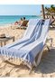 Striped Fringed Gray 1 Piece Peshtemal - Pool, Beach, Sports, Sauna, Spa, Travel Towel