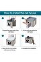 Cat Beds for Indoor Cats - Large Cat Cave with Fluffy Ball Hanging and Scratch Pad, Foldable Cat Hideaway - 3