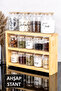 14-Piece Organizer Set with 3-Tier Wooden Stand - 10-Piece 300 ml Spice Jar Set 4-Piece 800 ml Jar Set Glass Jars Transparent Spice Rack Storage Container with Labels - 4