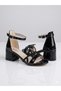 Stone Leaf Detailed Special Occasion Girls' Heeled Shoes - 2