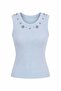 Metal Bead Embellished Blouse Blue