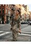 Silk Summer Dress with Low Back and Long Sleeves (Std 36-42) - 4