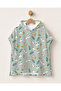 Floral Patterned Children's Poncho Towel Hooded Sea Beach Pool Poncho