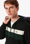 Men's Classic Fit Color-Block Fleece Hoodie Organic Cotton Color-Block Zip-Up Sweatshirt