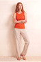 Women's Tile Ribbed Cotton Slim Fit Crew Neck Sleeveless Undershirt Debora - 4