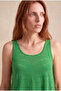 Women's Green Cotton Relaxed Fit Crew Neck Sleeveless Patterned Undershirt Carlota - 4