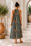 Women's Off-Shoulder Collar Ring Detailed Patterned Summer Single Jersey Dress - 3
