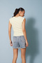Stitched Detail Cotton Top Yellow - 4