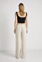 Women's Wide-Leg Tencel Pants with Stone Waistband, Elastic and String Ties - 6