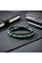 Green Madagascar Stone 316L Steel Interlocking Multi-Layer Braided Leather Men's Bracelet 40142B - 4