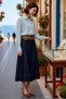 Women's Maxi Denim Skirt Belted Double Breasted Cut 100% Cotton Flexible Casual Daily Modern Stylish Comfortable Elegant - 2