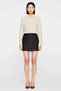 Women's Mini Pencil Cut Linen Skirt Gold Detailed Elastic Waist Woven Fabric Comfortable Summer Casual Modern - 4