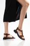 Women's Buckle T-Strap Casual Sandals - 3