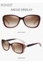 Womens Polarized Oval Sunglasses UV400 Protection Transparent Brown PC Frame Fashion Anti Glare Sun Shades with Glasses Case 60mm - 7