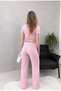 Crop and Pants Two-Piece Set Bubble Fabric Soft - so the Crop Is Channelled and the Pants Are High Waisted - 3