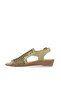 Khaki Leather Women's Sandals - 4
