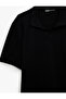 Cotton Short Sleeve Regular Fit Pique Fabric Polo Collar T-Shirt - 5