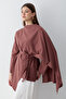 Women's Tile Linen Belted Tunic with Scarf Detail - 3