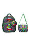 Set of 2 Leather Printed Brawl Stars Boys' Nursery Kindergarten Bag and Lunch Box with Small Wallet as a Gift.