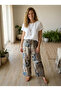 Women's summer patterned viscose trousers
